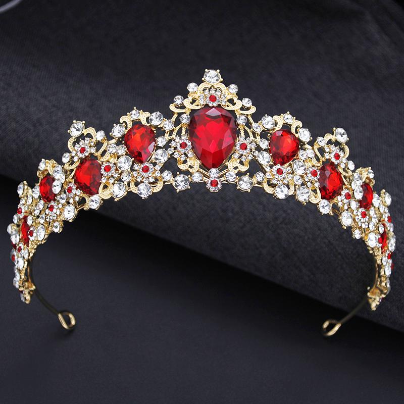 Baroque Big Water drop Tiara For Women Wedding Crown Birthday Party Elegant Crown Bridal Hair Jewelry Accessories