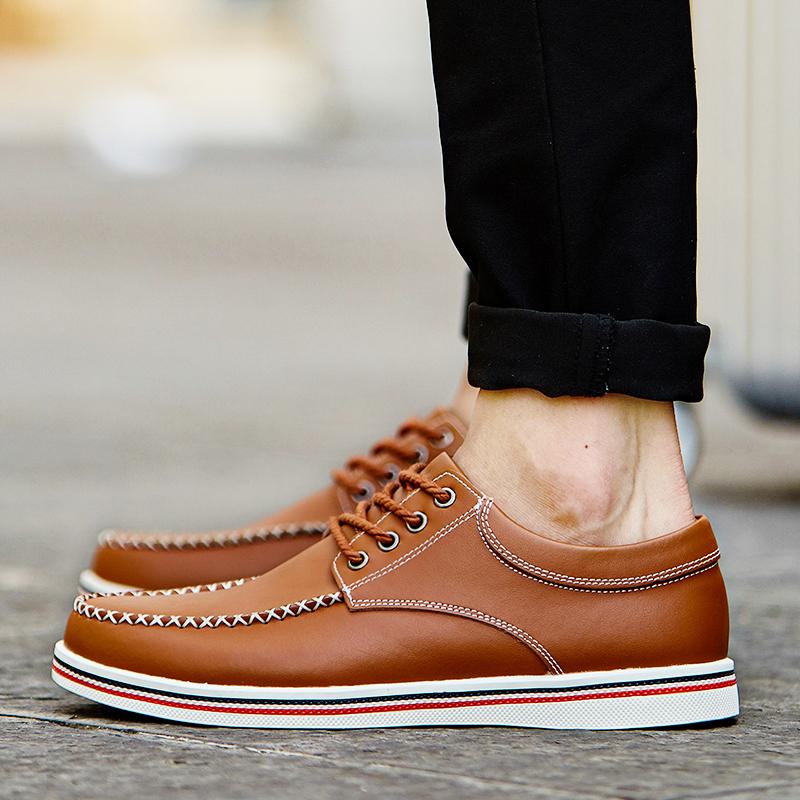 Leather Shoes Casual Sneakers Men Shoes Driving Comfortable Split Leather Shoes Tooling Shoes