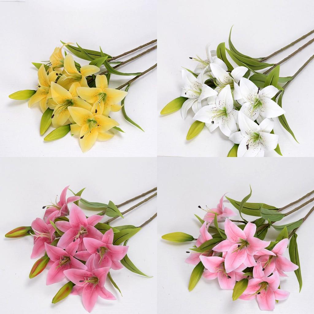 Single Realistic Long Branch Lily Flower For Wedding And Decoration Home