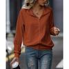 Women's Casual Loose Knitted Solid Color Zipper Coat Long Sleeved Jacket
