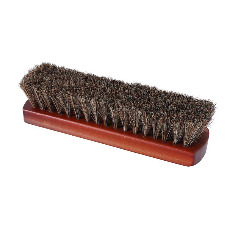 Wooden Handle Horsehair Shoe Brush for Polishing and Leather Care - Available in Large and Small Sizes