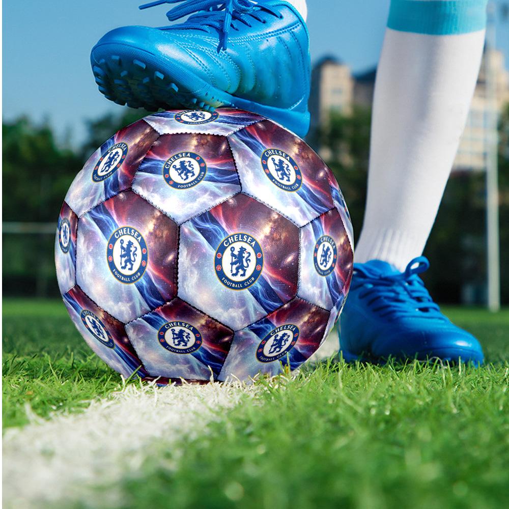 Chelsea FC Theme Soccer Ball Size 5 Soccer Ball Soft Touch Professional Training Football for Outdoor Sports