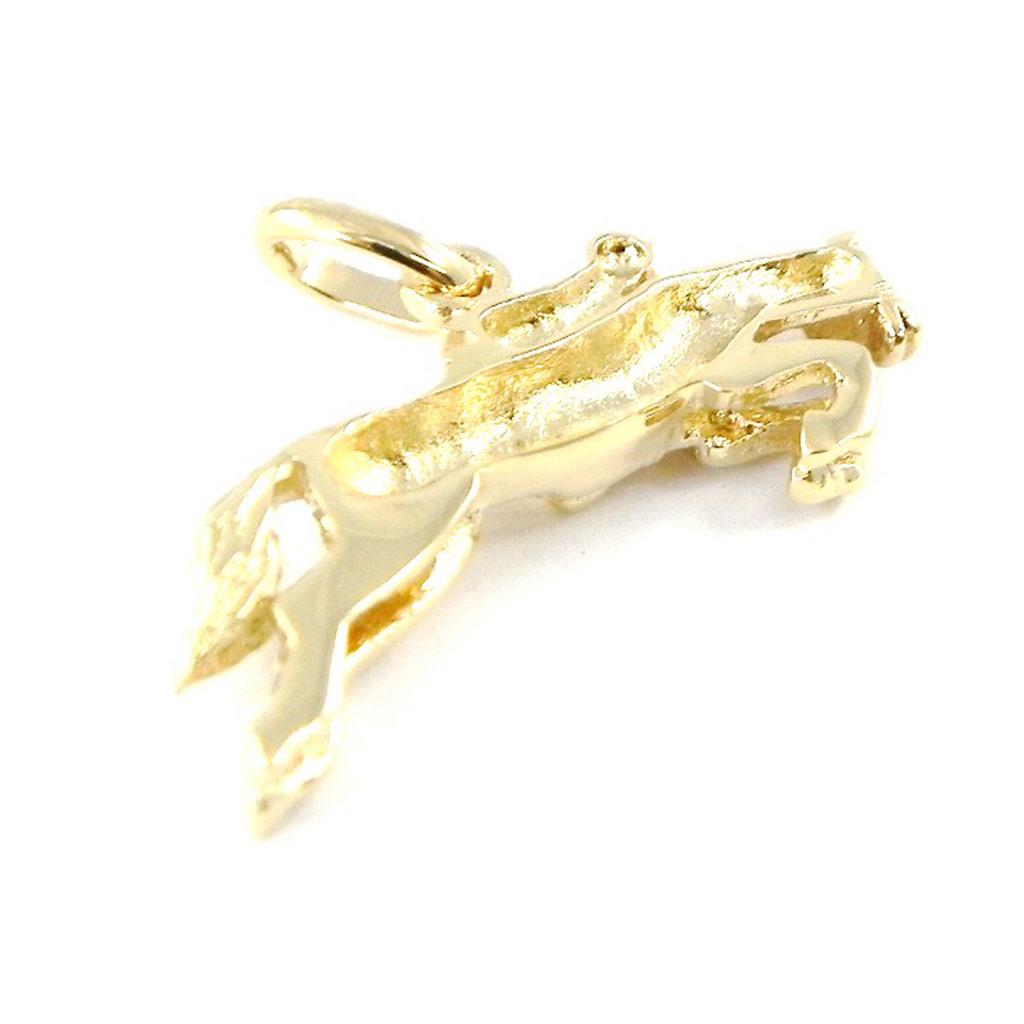 Les Trésors De Lily [B9789] - Gold Plated 'Horse Riding' Pendant Golden
