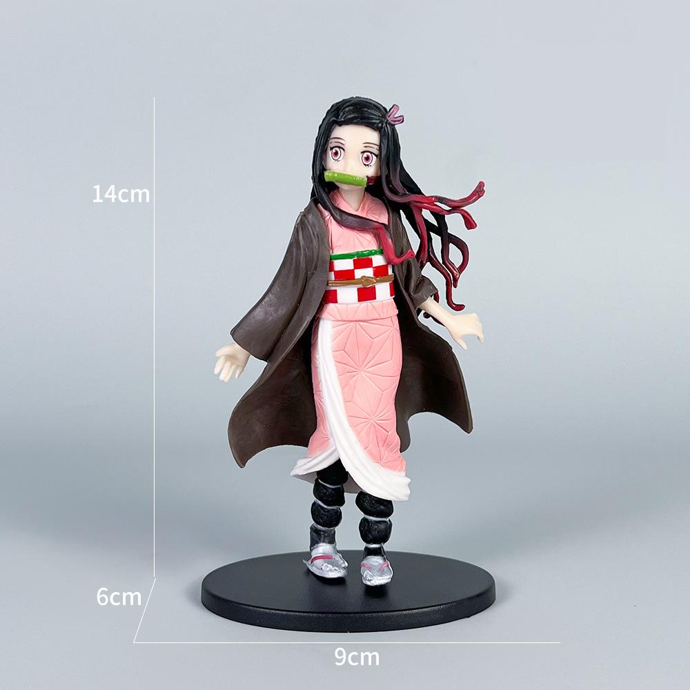 10cm Demon Slayer: Kimetsu No Yaiba Anime Figure Nezuko Kamado/Zenitsu Agatsuma Action Figure Collection Model Doll Toys Gifts