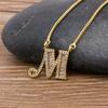 Nidin Light Luxury A-Z 26 Letters Necklace Zircon Pendant for Women Initials Name Necklace Fashion Party Wedding Jewelry Gift