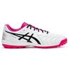 Asics Calcetto Round Toe Lace-Up TF (Rubber Studs) Artificial Turf Soccer Shoes Men Soccer Shoes White Pink 1113A048-102