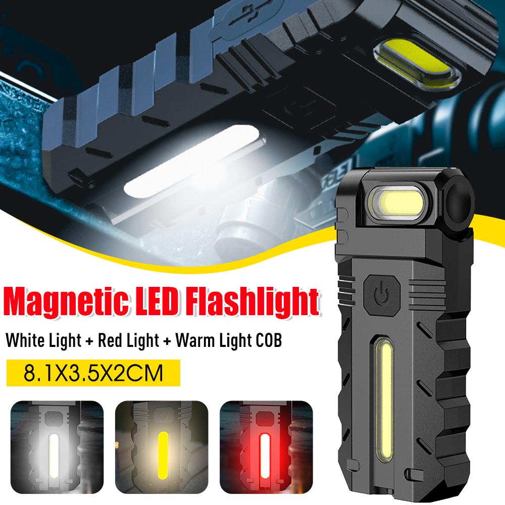 Pocket LED Flashlight Multifunctional Outdoor Torch USB-C Rechargeable Camping Work Light Powerful Lantern Emergency Lamp