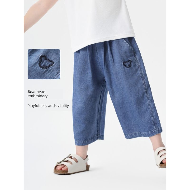 Right European Style Boys' Denim Capri Pants, Boys' Casual Pants, New Summer Collection, Children's Clothing, Summer Style, Thin Material