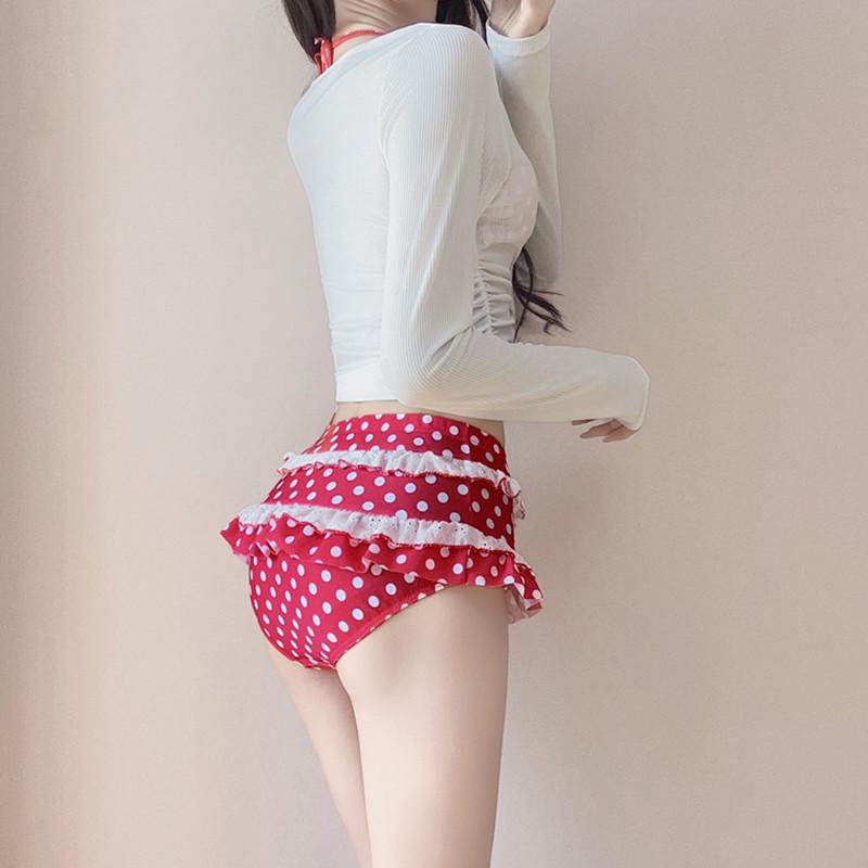 Costume da Bagno Bikini a Tre Pezzi 'Dopamine Girl' con Stampa Ciliegie