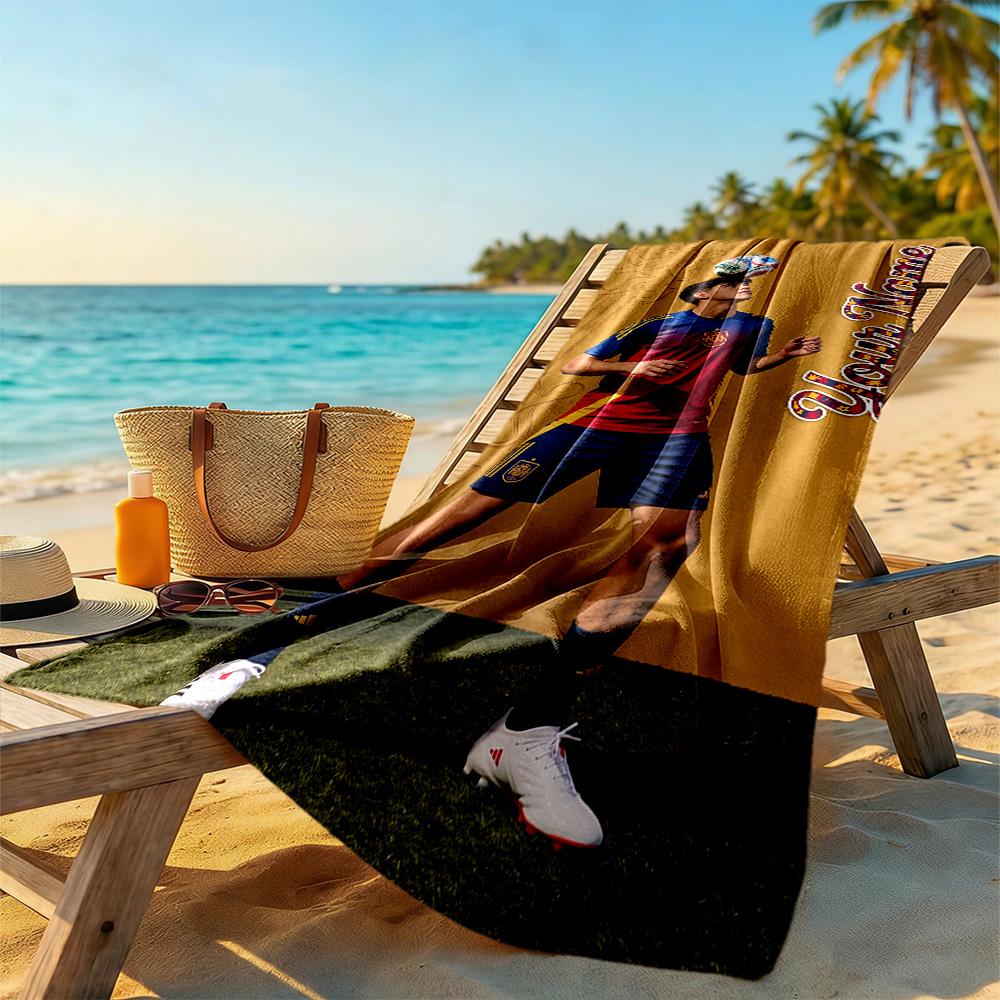 Lamin Yamal Personalisiertes Text Strandtuch Super Weich Saugfähig Geeignet Für Sport Reisen Schwimmen Yoga Badezimmer Strand Und Pool