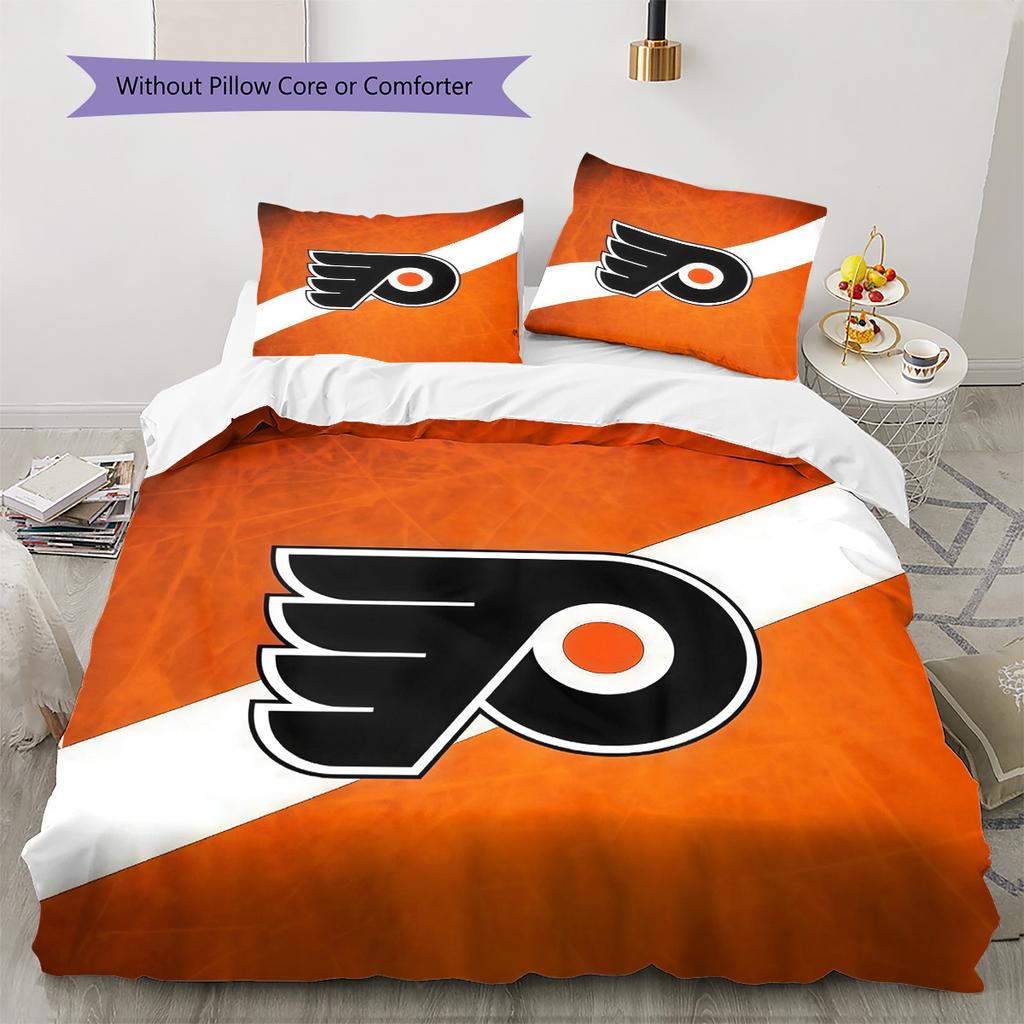 Philadelphia Flyers2 Pattern Bedding Quilt Set Home Decoration Gift (1 * duvet cover + 2 * pillowcase without core)