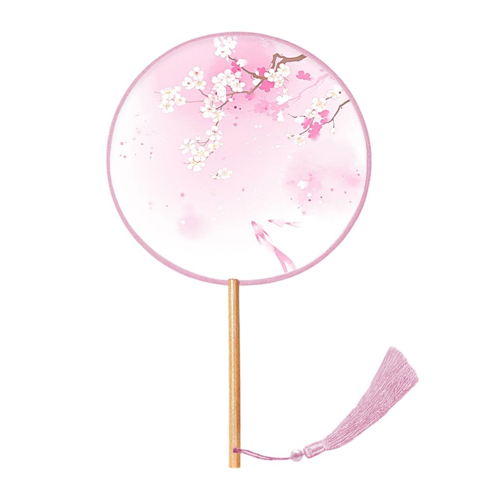 Fächer im chinesischen Stil, Tuschmalerei, antiker chinesischer Stil, chinesische Hochzeit mit Anhänger, Handfächer mit runden Quasten, Seidenfächer