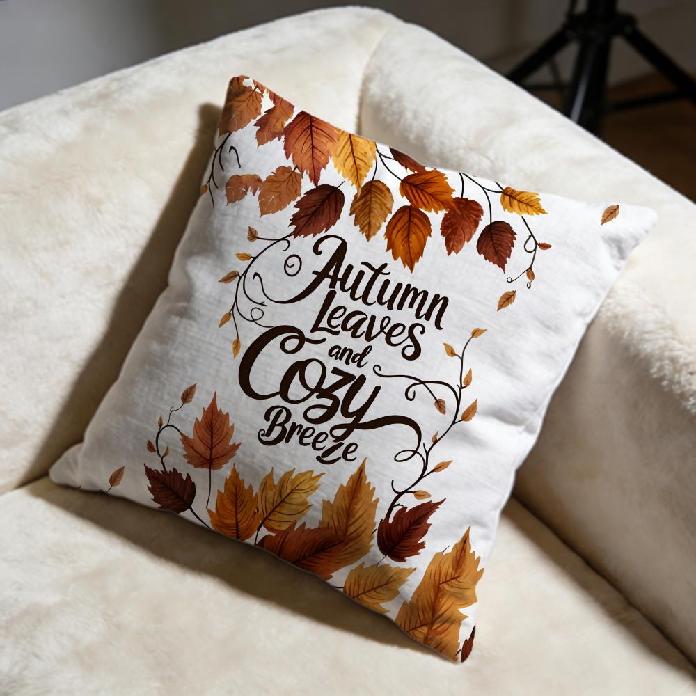 Maple Leaf Vintage Print Cushion Cover Soft Decorative Pillow Case Suitable for Bedroom Sofa Car Travel Use