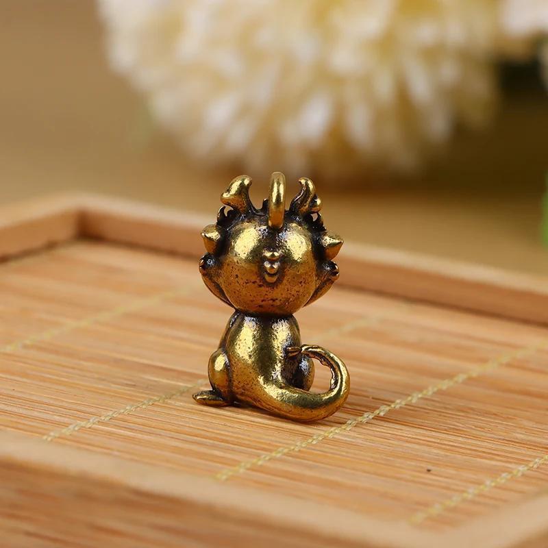 New Vintage Statue Figurine Wealth Brass Pixiu Decor Prosperity Chinese Style Ornament Dragon Luck Animal Mini Home Accessories