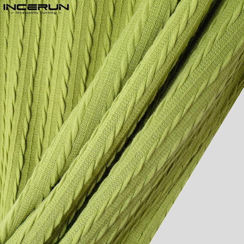 INCERUN Men Summer O-neck Sleeveless Texture Casual Sports Tank Tops T-shirts