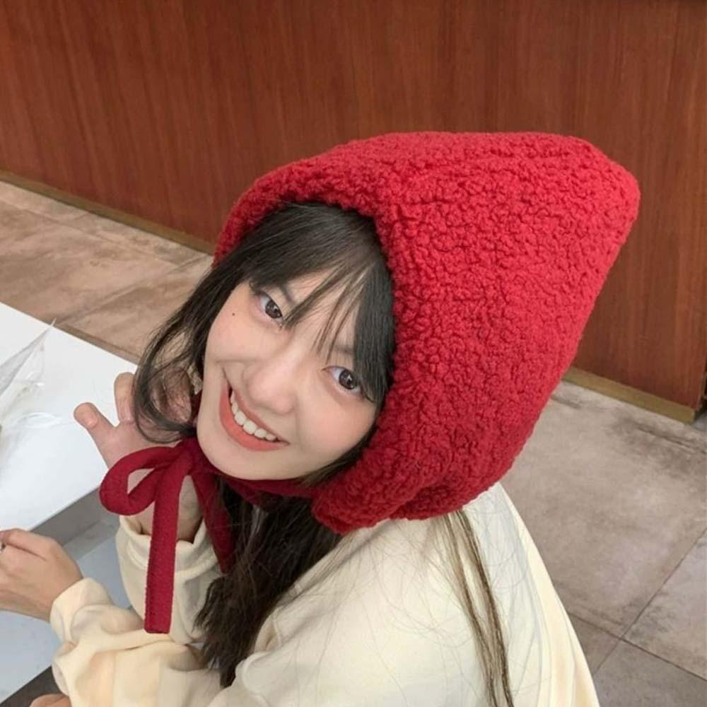 Fluffy Lambswool Cap Beanie Winter Plush Hat Personality Ear Protection Hat  Winter