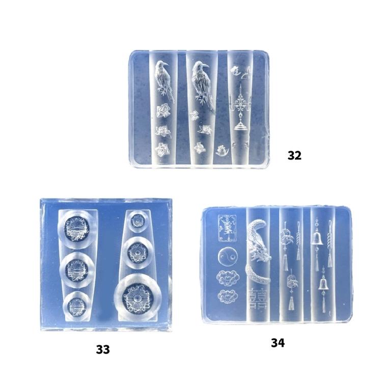 Multi Designs Silicone Stamp Template For Handmade Nail Embellishments Craft Projects And Resin Jewelry Making