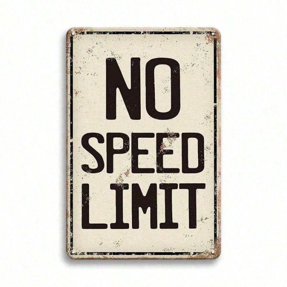 Planetjuice Vintage Racing Metal Tin Sign X Inches Garage Man Cave Wall Decor Retro Speed Limit Poster 20X30CM