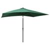 Solar Powered LED Garden Umbrella with Steel Pole Green 2x3 M