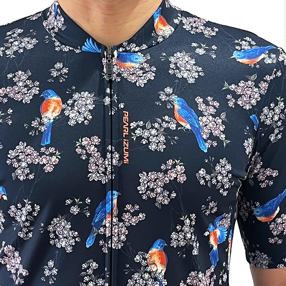 Pearl Izumi Men's Printed Cycling Jersey with Cherry Blossom and Blue Sky Design