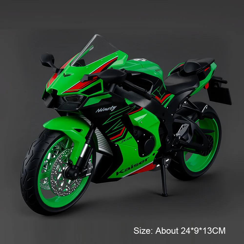 1:9 Honda CBR1000 Kawasaki ZX-10R Motorcycle Model Toy Alloy Diecast Wheel Steering Shock Absorption Models for Boys Gifts