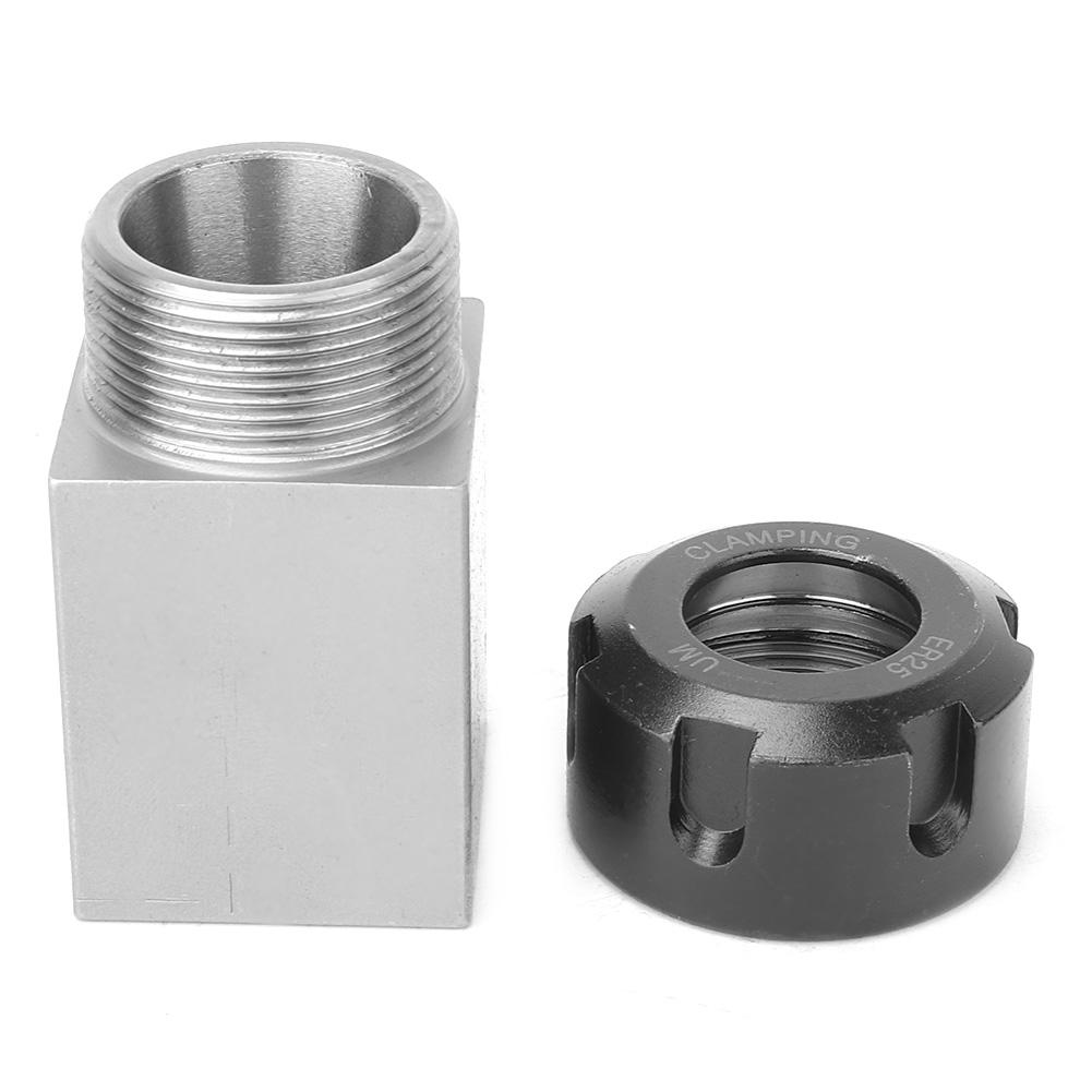 ER25 Collet Block Chuck Collet Holder for Lathe Engraving Machine (Square)