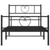 Vidaxl Struttura Letto in Metallo con Testiera e Pediera, Nera, 100X190Cm