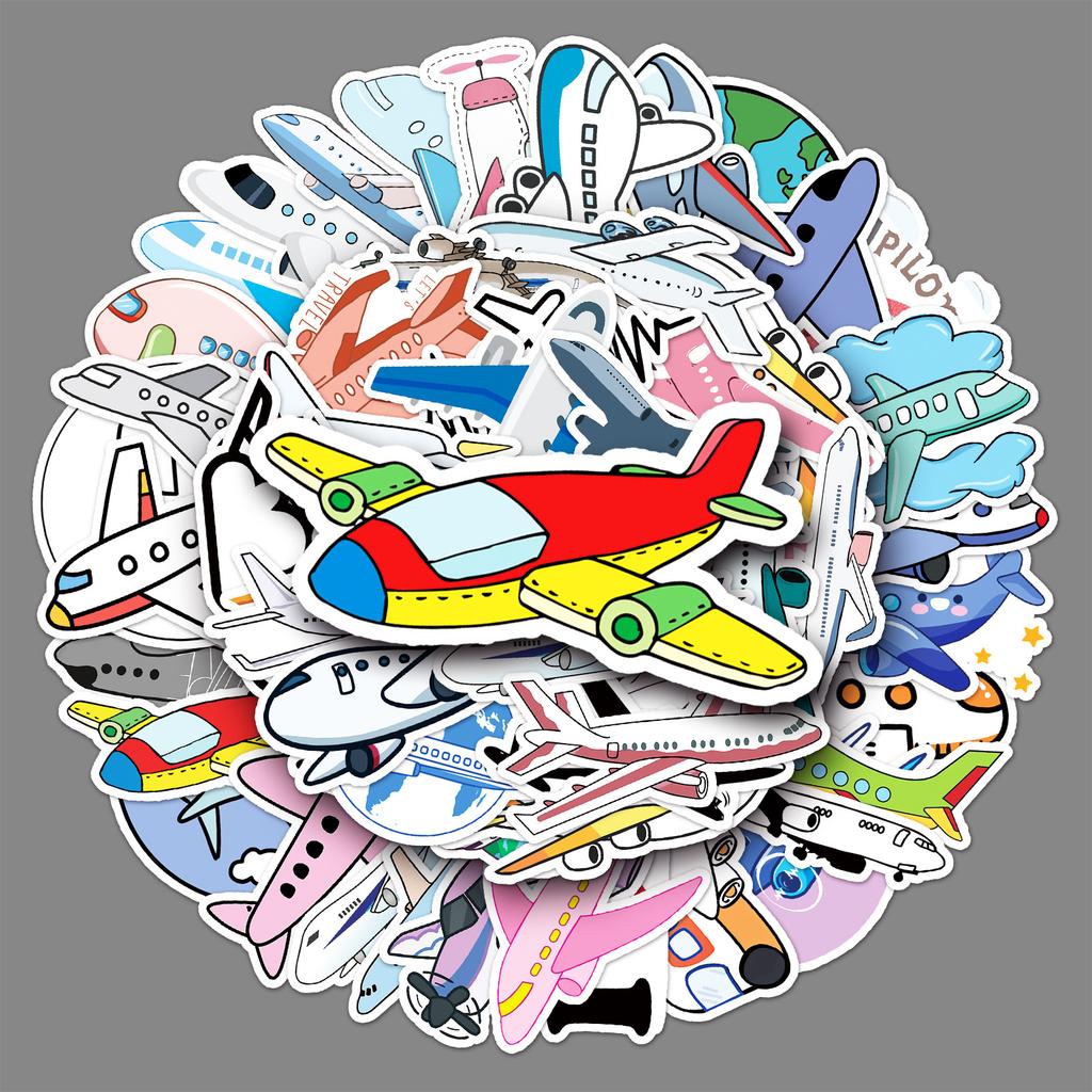 50 Suitcase Stickers Airplane Doodle Cartoon Cute Toy Children's Goo Card DIY Mobile Phone Case Stickers