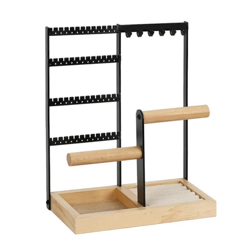 Iron Jewellery Stand Organiser Necklaces Bracelets Earring Jewelry Display Shelf for Bedroom 4Tier Display Stand Holder