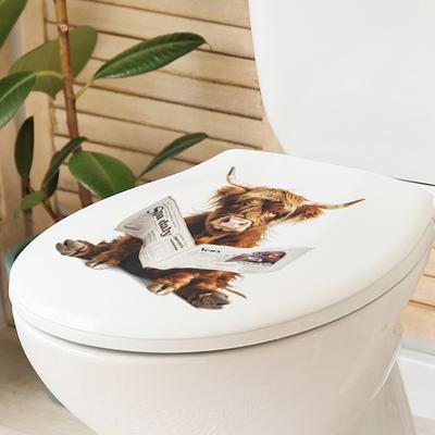 Yousheng Leggere Giornali Adesivo WC Yak Rimovibile Autoadesivo Impermeabile PVC Soggiorno Bagno Arte Murale Decorazione Decalcomania Coperchio WC Mucca
