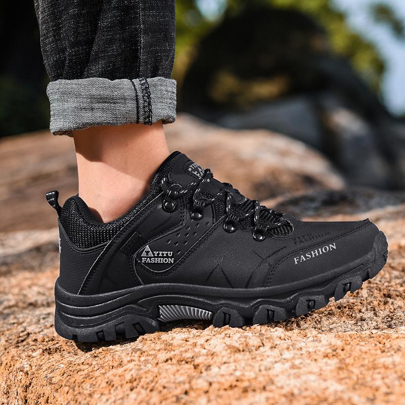 2025 versatile new high-top hiking shoes off-road hiking cotton men's outdoor shoes extra large size sports shoes