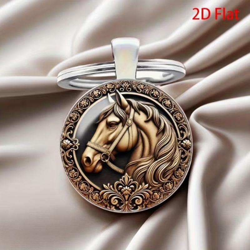 Alloy Horse Head Keychain Featuring Elegant Detailing Ideal for Equestrian Enthusiasts Stylish Decoration