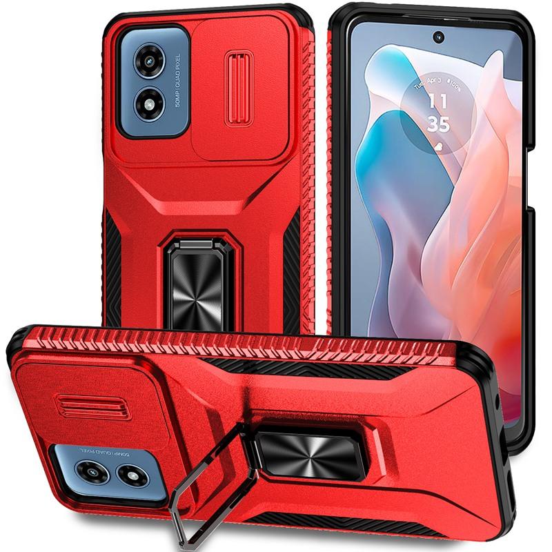 

Military Grade Ring Holder Case For Motorola Moto G Play 4G Cases MotoG Play 4G Heavy Duty Camera Lens Slide Cover Moto G Play 4G 2024