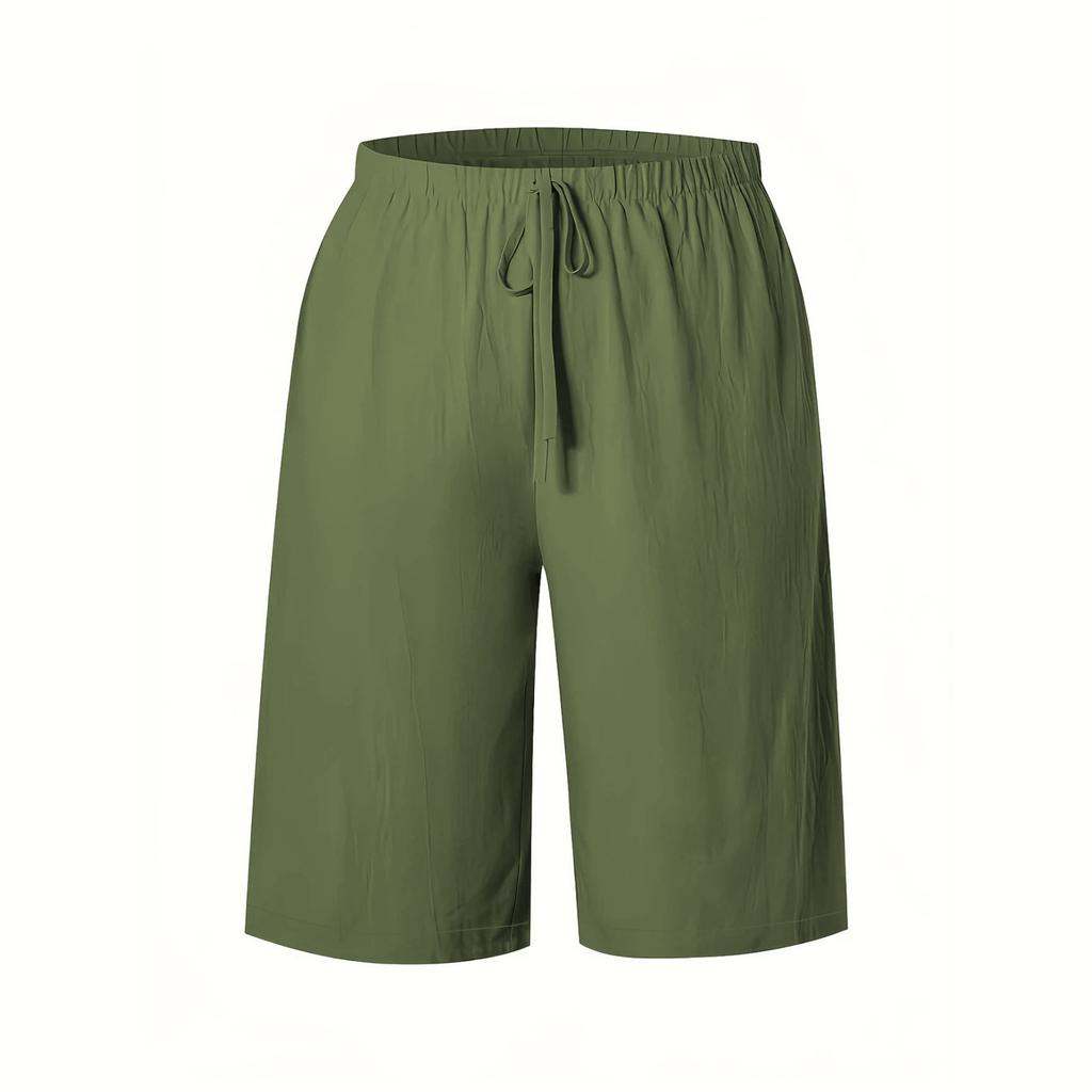 Women’s Loose Fit Knee Length Casual Shorts with Elastic Waistband and Adjustable Drawstring for Everyday Wear