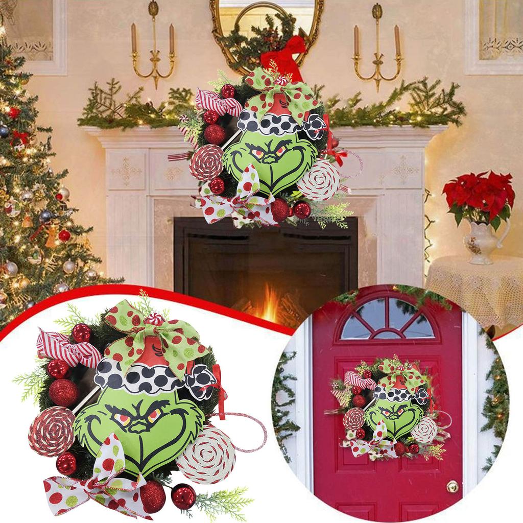 Christmas Wreath Decoration, Fun Welcome Front Door Sign, Christmas Decoration, Christmas Wreath Decoration For Porch Decoration