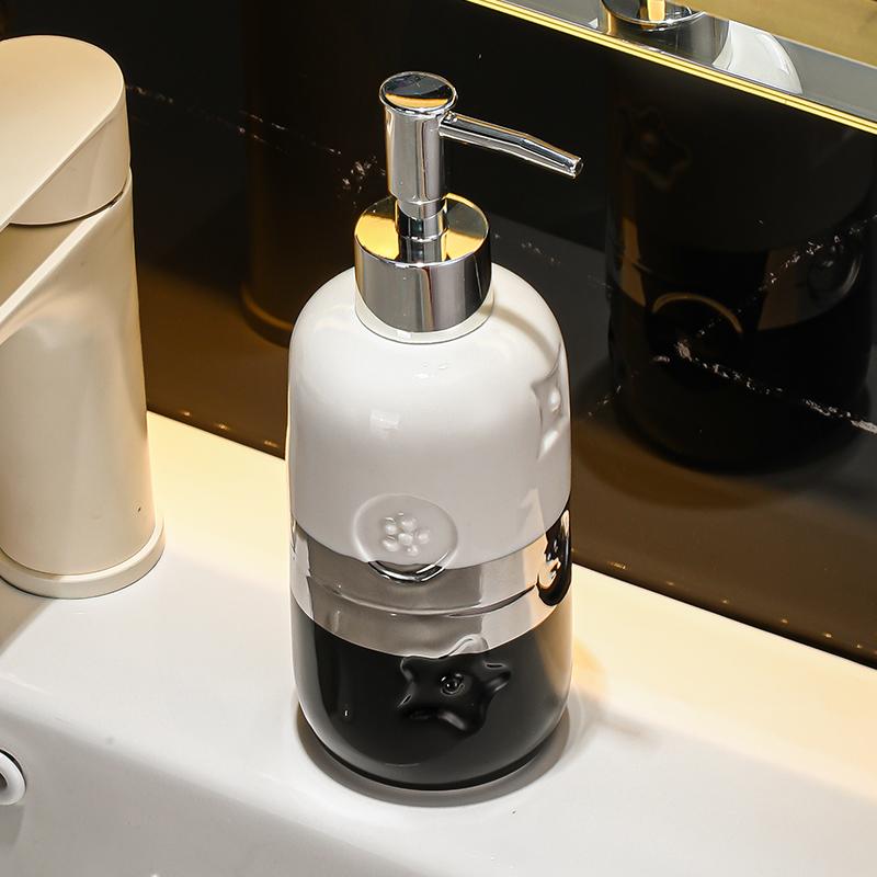 

380ml Ceramic hand sanitizer household toilet shampoo bath gel lotion press type bottle dispensador jabon y shampoo