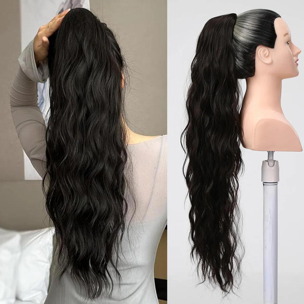 LOUIS FERRE Ponytail Extension, 26 Inch Drawstring Ponytail Hair Extensions for Women Long Curly Wavy Ponytail Multi-color Option for Daily