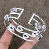 Pink Kunzite Gemstone Handmade 925 Sterling Silver Cuff Bangle Adjustable KKG-198
