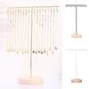 Elegant Iron Necklace Display Holder Effective Iron Necklace Holder with Wood Base Sturdy Jewelry Display Stand Rack