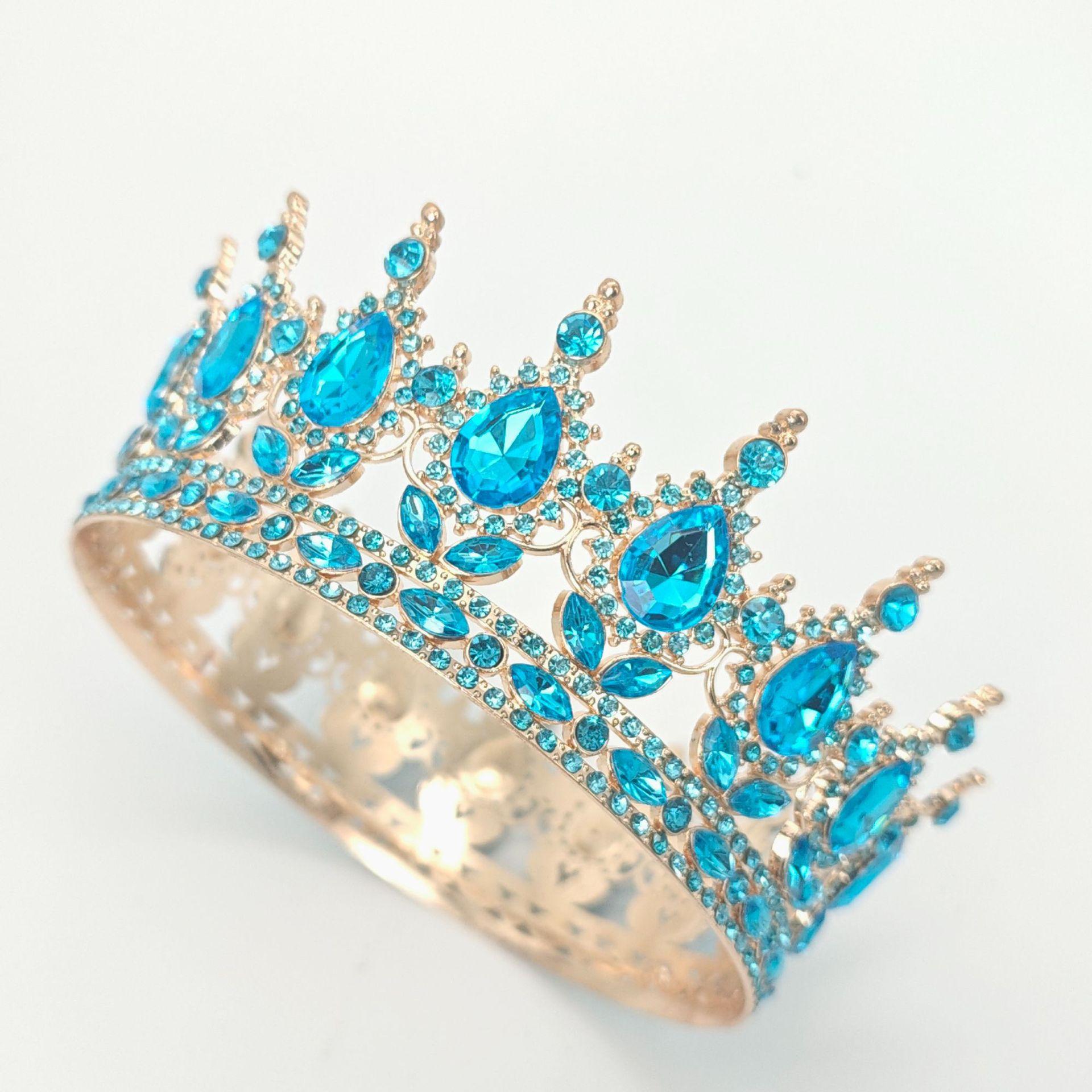 

Круглая корона невесты в стиле барокко, корона в форме капли воды с бриллиантами, винтажная королевская корона для показа