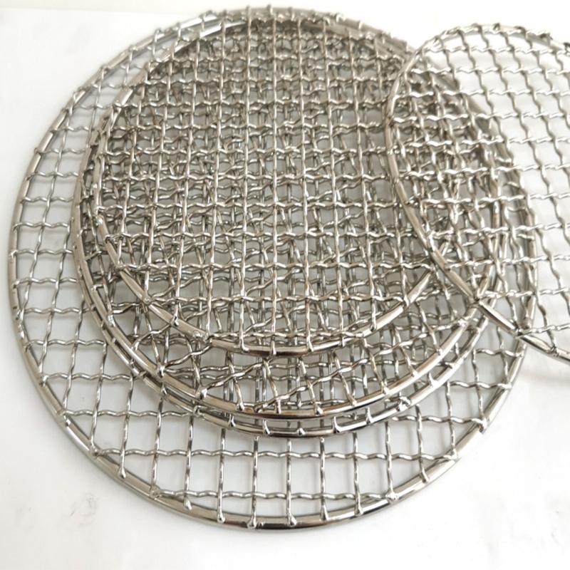 Multi-sizes Round Barbecue Camping Pot Rack Stainless Steel Grill Grate Mesh Pad Firewood Bushcraft- Grill for Outdoor