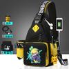 Men's Breast Bag Cartoon Animation Joint Casual Messenger Korean Version Fashion Trend Cross Bag Outdoor Shoulder Bag Small Backpack
