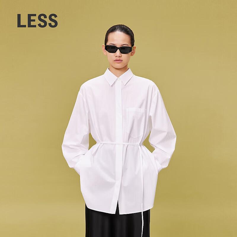 LESS Women s Hidden Placket Long Sleeve Shirt M