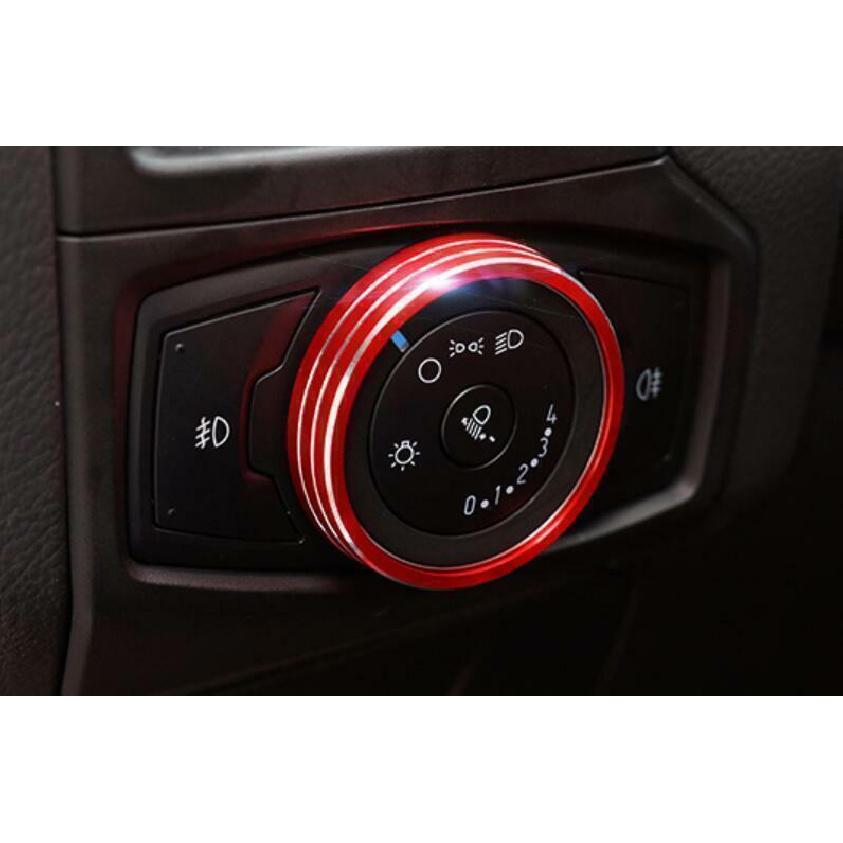 Fit For Ford Focus 2012-18 Red Aluminum Headlight Switch Control Button Trim New
