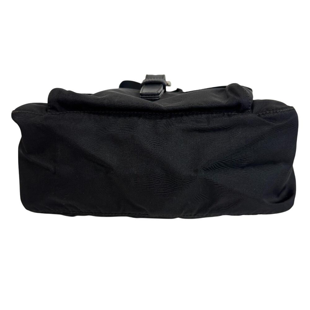 PRADA Triangle With logo Nylon Shoulder Bag black Nylon Used