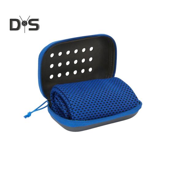 Cooling Towel with Storage Box Quick Dry Mesh Cool Towel Portable Gym Sweat Towel for Extreme Heat Yoga Running Hiking Fitness