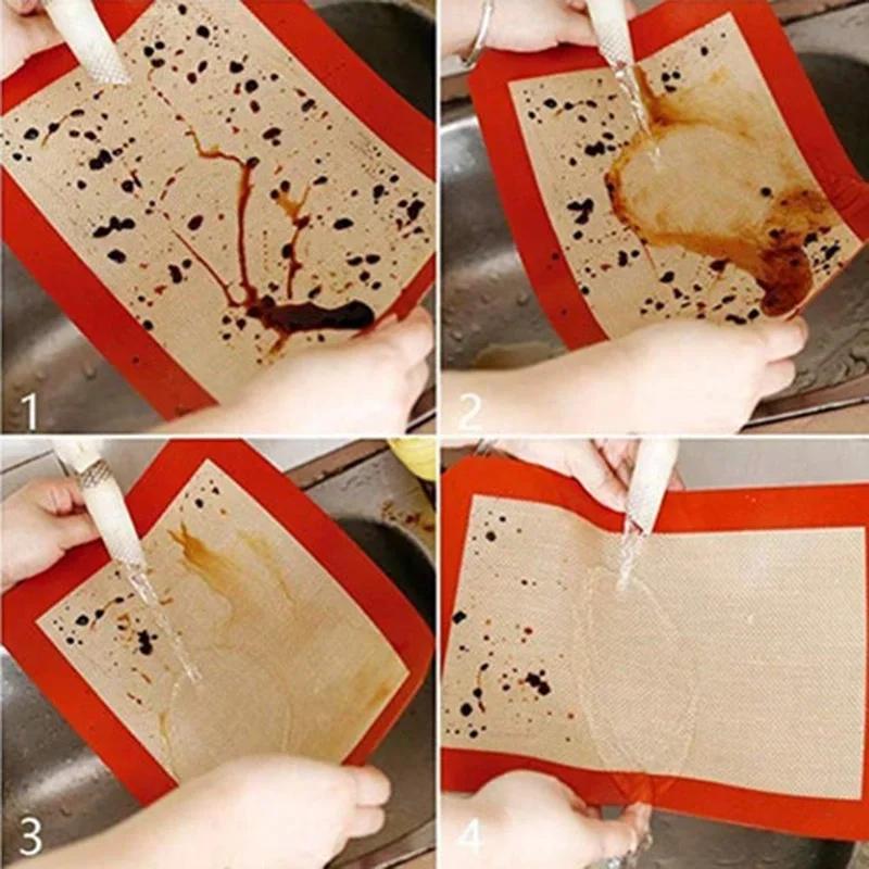 High Temperature Silicone Baking Mat Platinum Food Grade Non Stick Fibreglass Rectangular Macaron Baking Pad