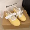 Silver Ballet Style Round Head Inner Height Increase Flat Bottom Shallow Mouth Single Shoes Women's Summer New Versatile Mary Jane Shoes