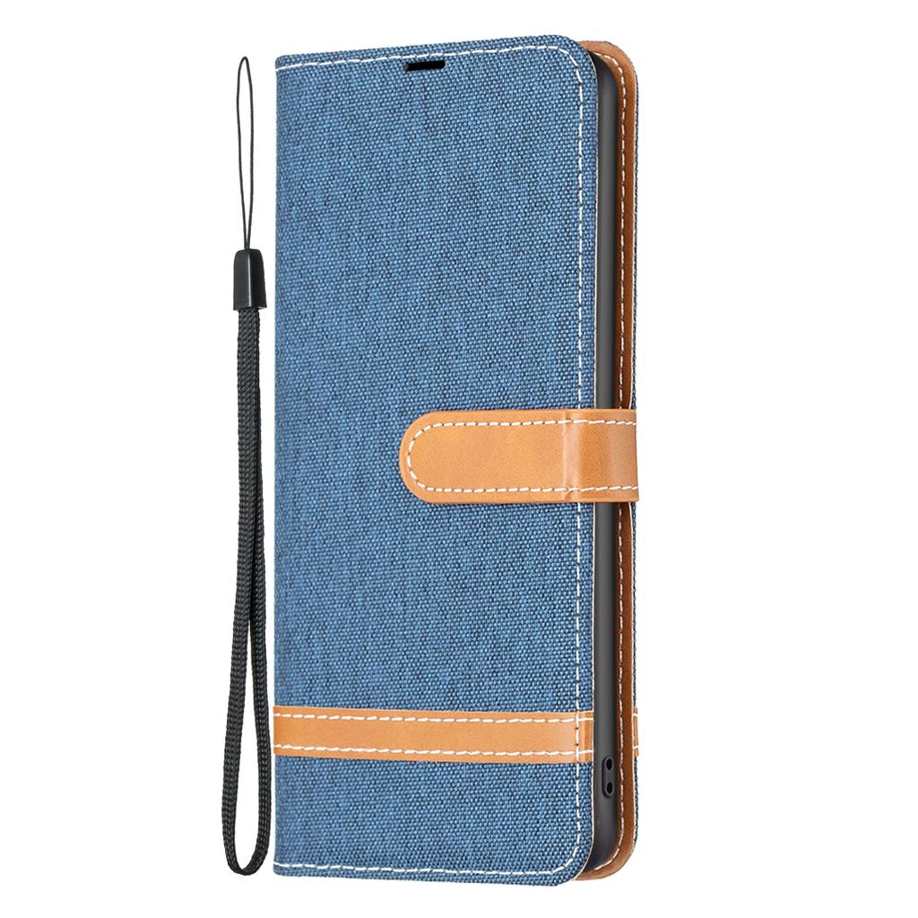 Für Xiaomi Redmi Note 13 5G Leder Handytasche Brieftasche Abdeckung Jeans Tuch Spleißen