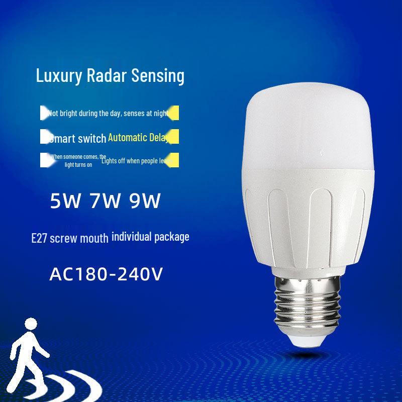 "E27 LED Infrared Motion-Sensor Sound & Light Control Bulb for Corridors"